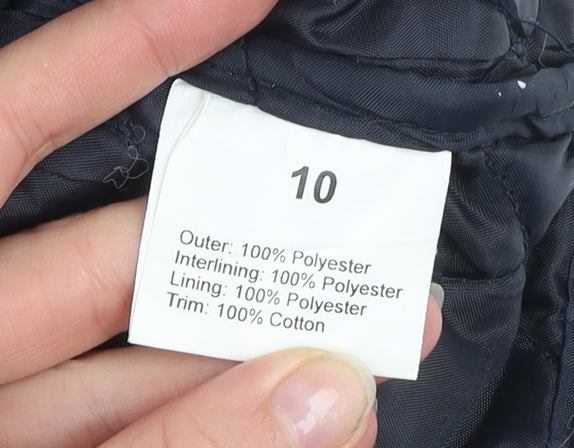 Womens UK Size 10 Miss 21 Blue Quilted Coat