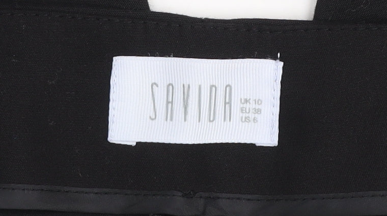 Womens UK Size 10 Savida Slim Fit Business Casual Workwear Black Trousers
