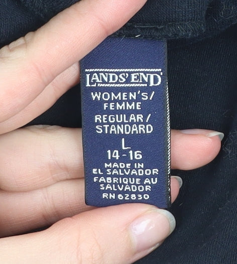 Womens UK Size L Lands' End Black Pullover Jumper