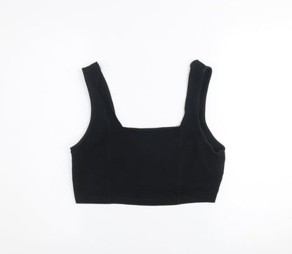 ASOS DESIGN Women’s Black Cropped Tank Top Size 16 Cotton Stretch