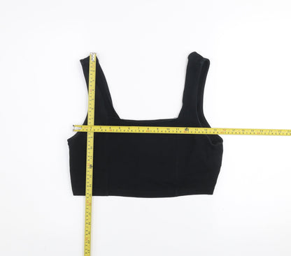 ASOS DESIGN Women’s Black Cropped Tank Top Size 16 Cotton Stretch