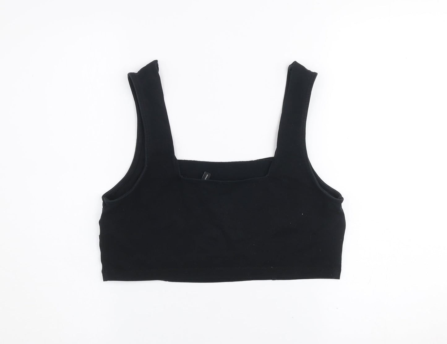 ASOS DESIGN Women’s Black Cropped Tank Top Size 16 Cotton Stretch