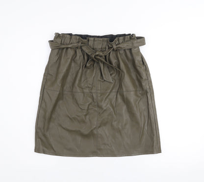 Womens UK Size 12 Only Straight & Pencil Faux Leather Skirt