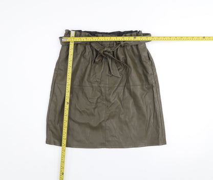 Womens UK Size 12 Only Straight & Pencil Faux Leather Skirt