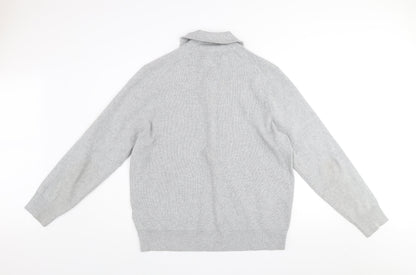 Marks and Spencer Men’s Grey XL Cotton Blend 1/2 Zip Jumper