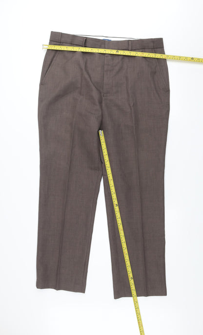 Cotton Traders Men's Brown 38 Classic Fit Straight Dress Pants