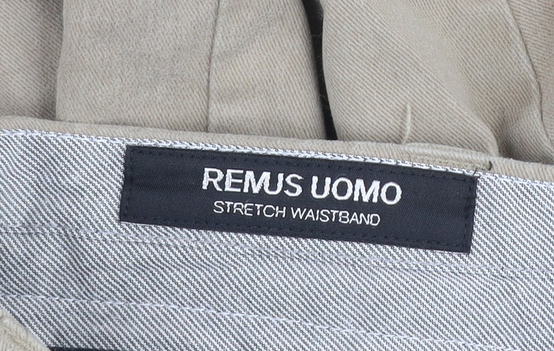 Remus Uomo Men's Beige Chino Trousers Size 34 Regular Fit