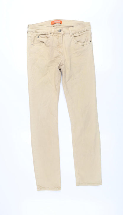 Womens UK Size 8 ZERRES Regular Fit Straight Beige Jeans