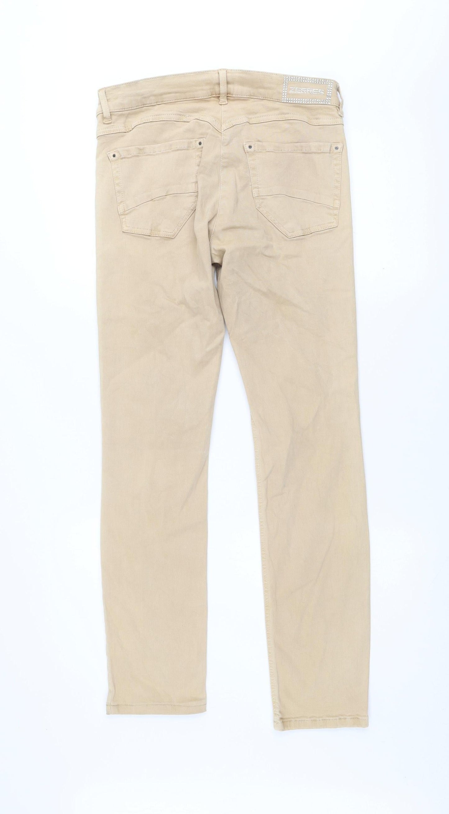 Womens UK Size 8 ZERRES Regular Fit Straight Beige Jeans