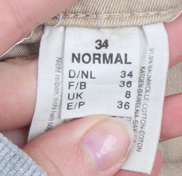 Womens UK Size 8 ZERRES Regular Fit Straight Beige Jeans