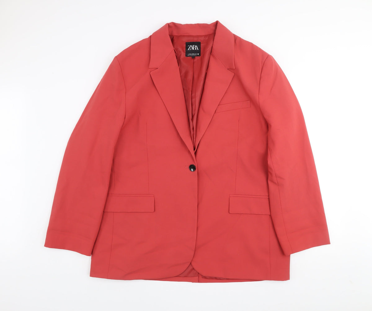 Mens UK Size 2XL Zara Red Basic Jacket