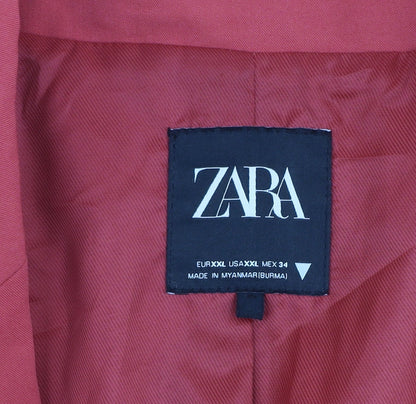 Mens UK Size 2XL Zara Red Basic Jacket
