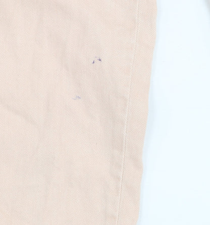 Pull & Bear Women’s Beige Paperbag High-Waist Cotton Jeans Size 12