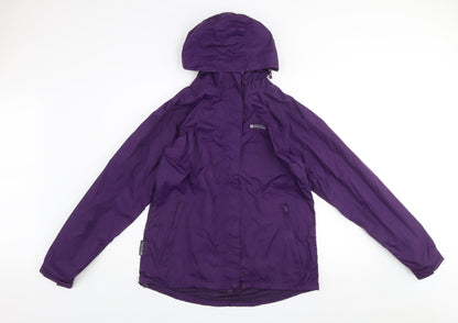 Mountain Warehouse Womens Purple Waterproof Hooded Rain Jacket Size 14