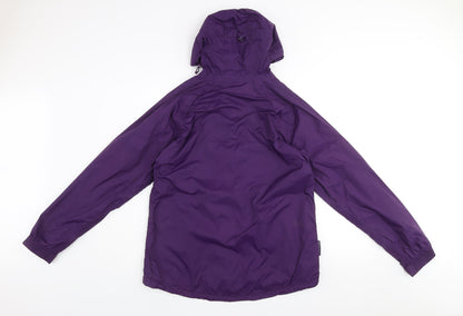 Mountain Warehouse Womens Purple Waterproof Hooded Rain Jacket Size 14