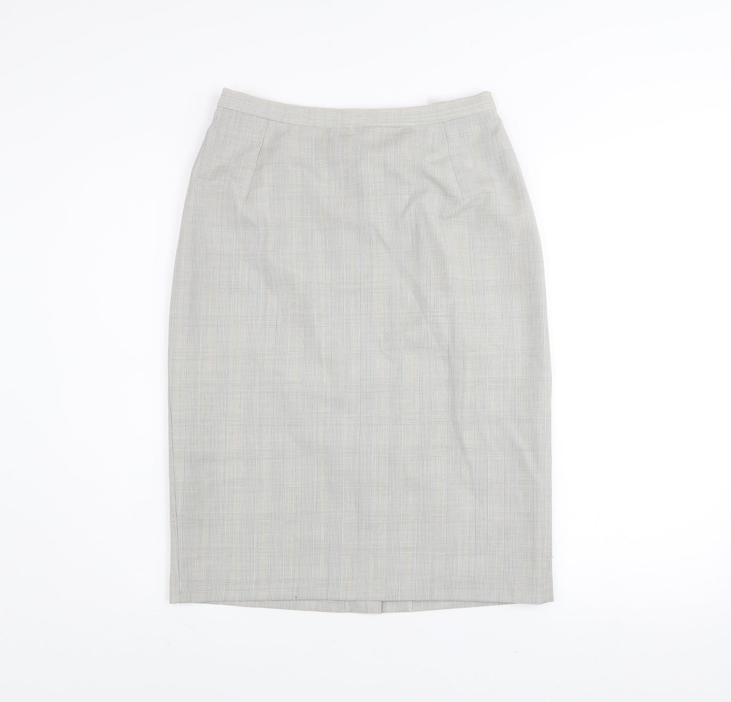 Marks and Spencer Womens Grey Wool Pencil Skirt Size 10 Workwear