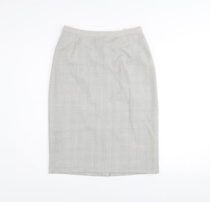 Marks and Spencer Womens Grey Wool Pencil Skirt Size 10 Workwear