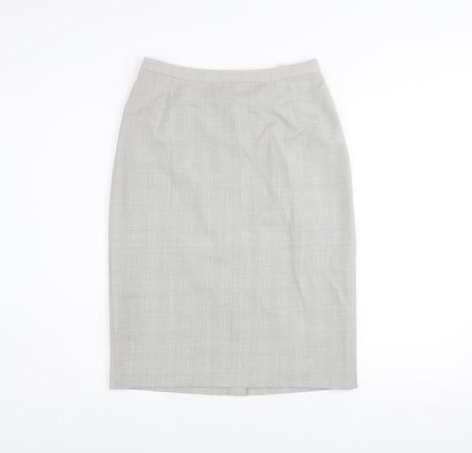 Marks and Spencer Womens Grey Wool Pencil Skirt Size 10 Workwear