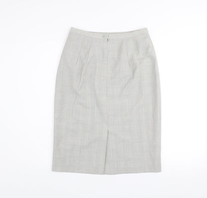 Marks and Spencer Womens Grey Wool Pencil Skirt Size 10 Workwear