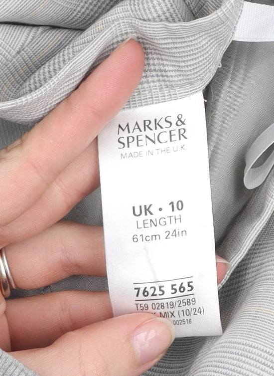 Marks and Spencer Womens Grey Wool Pencil Skirt Size 10 Workwear