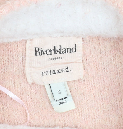 Womens UK Size S River Island Pink Pullover Jumper