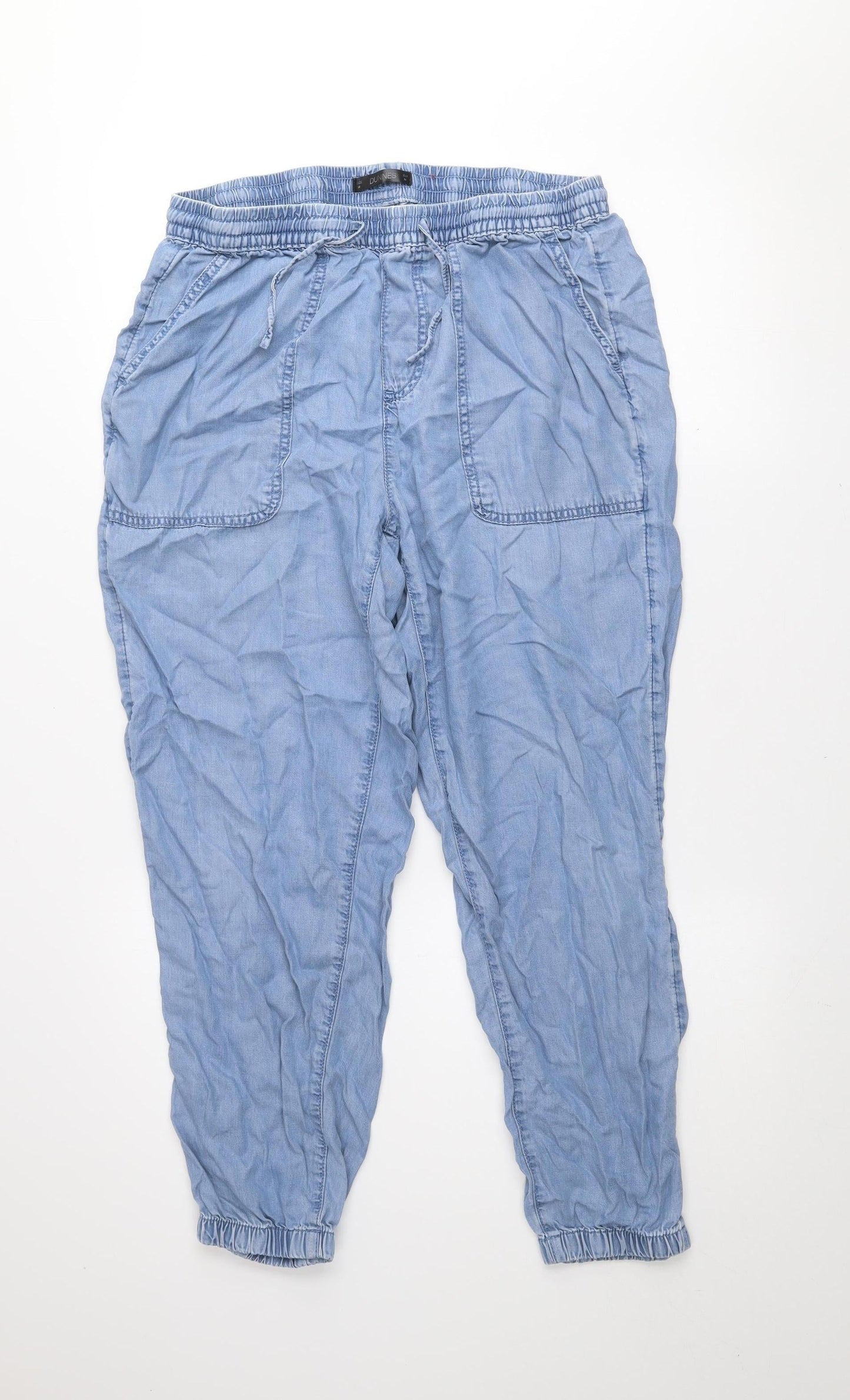Womens UK Size M Dunnes Relaxed Fit Cropped Blue Jeans