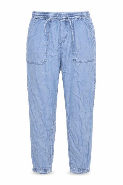 Womens UK Size M Dunnes Relaxed Fit Cropped Blue Jeans