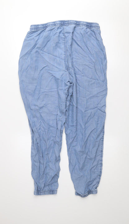 Womens UK Size M Dunnes Relaxed Fit Cropped Blue Jeans