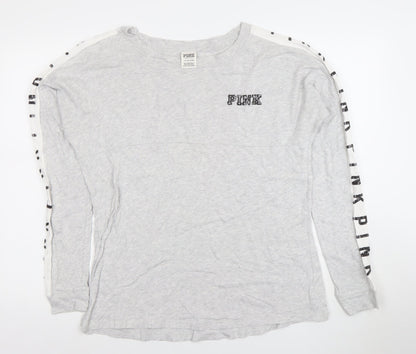 Womens UK Size S Victoria’s Secret PINK Grey Pullover Sweatshirt