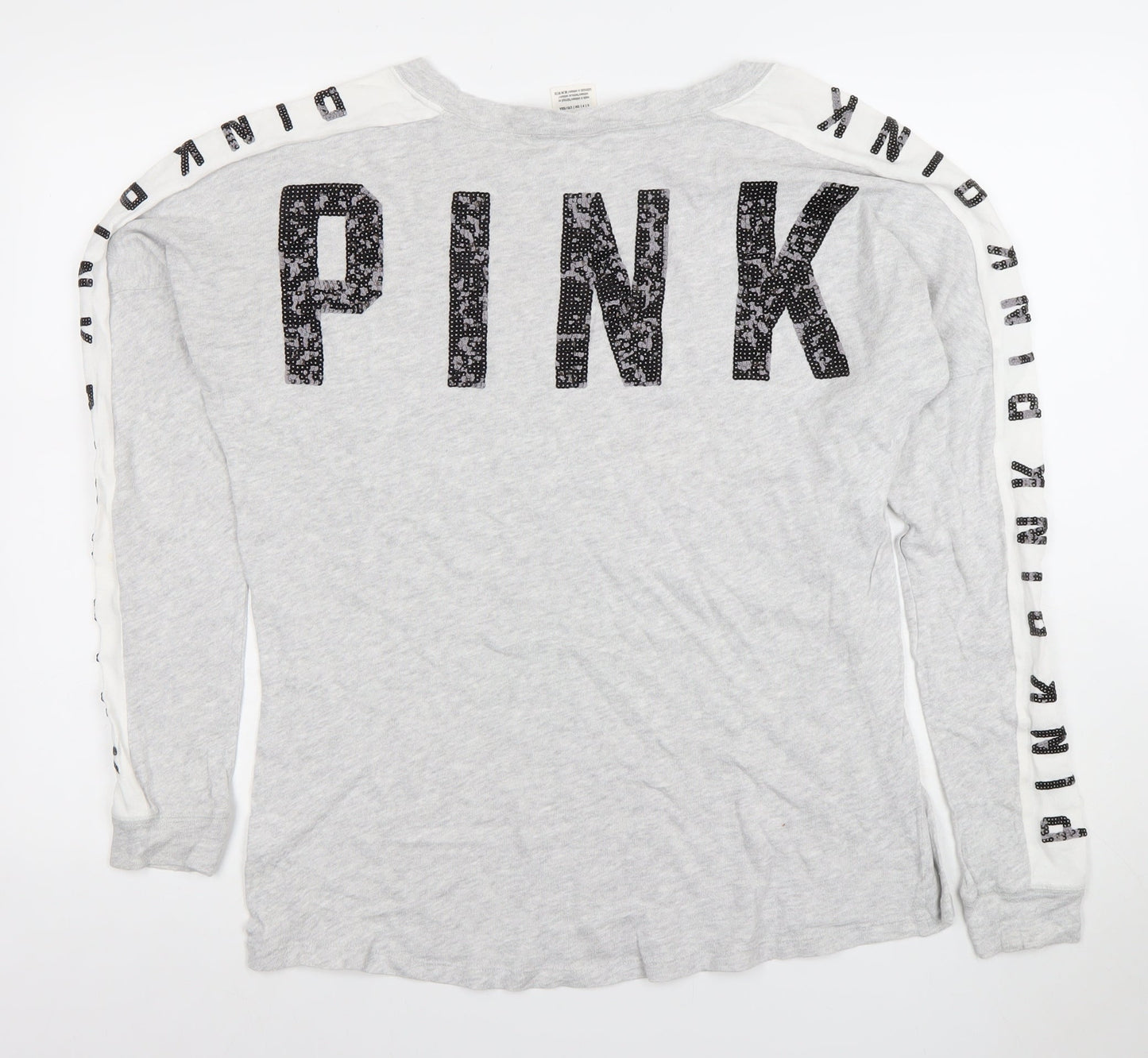 Womens UK Size S Victoria’s Secret PINK Grey Pullover Sweatshirt
