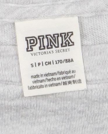 Womens UK Size S Victoria’s Secret PINK Grey Pullover Sweatshirt