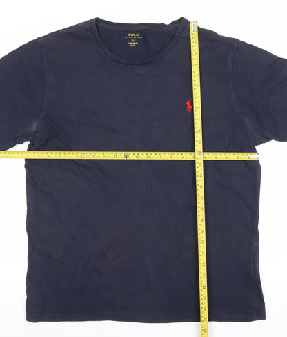 Ralph Lauren Men's Blue XL Custom Fit Crew Neck Cotton T-Shirt