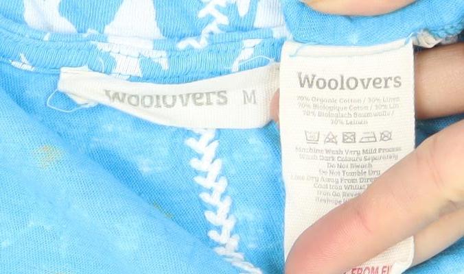 Woolovers Men's Blue Floral 3/4 Sleeve Cotton Modal T-Shirt M