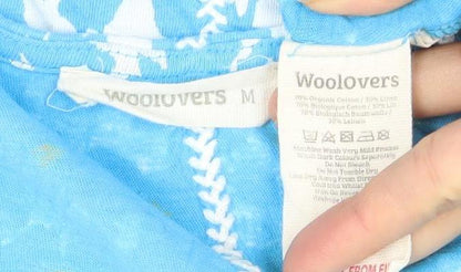 Woolovers Men's Blue Floral 3/4 Sleeve Cotton Modal T-Shirt M