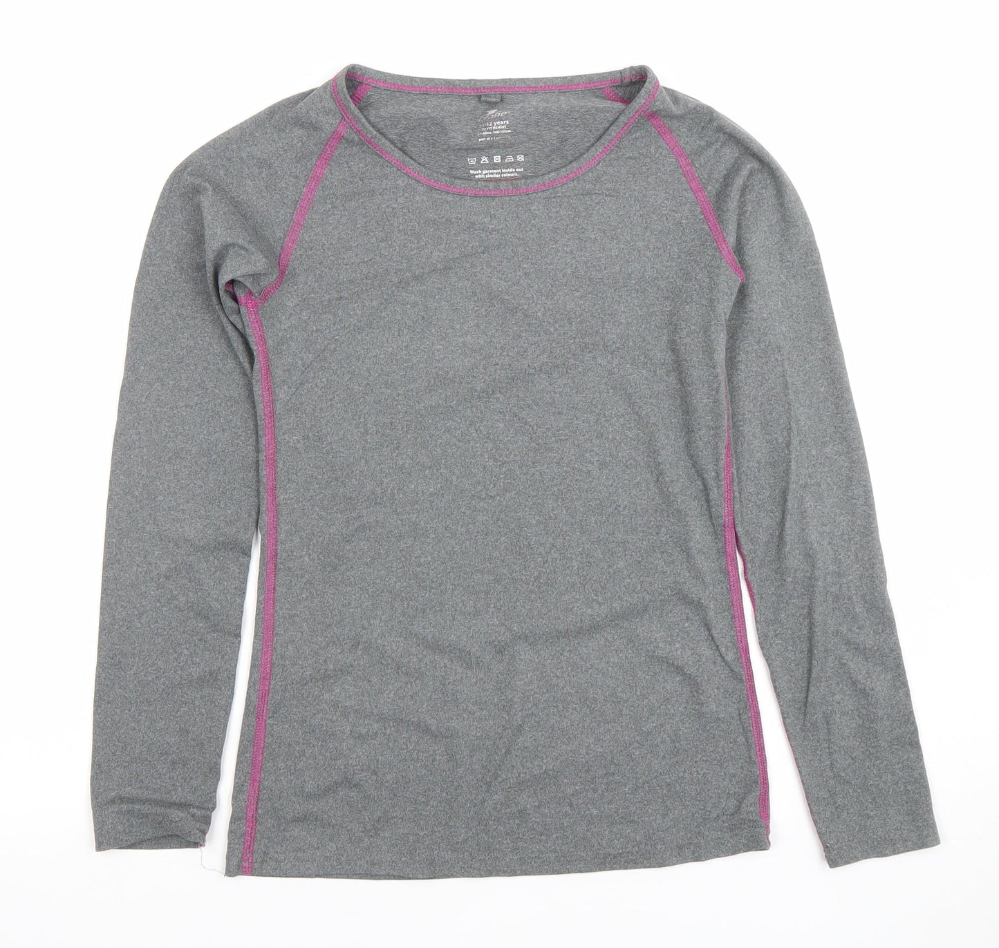 Girls UK Size 11-12 Years Crane Grey Basic T-Shirt