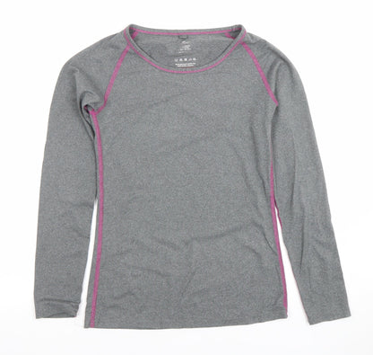 Girls UK Size 11-12 Years Crane Grey Basic T-Shirt