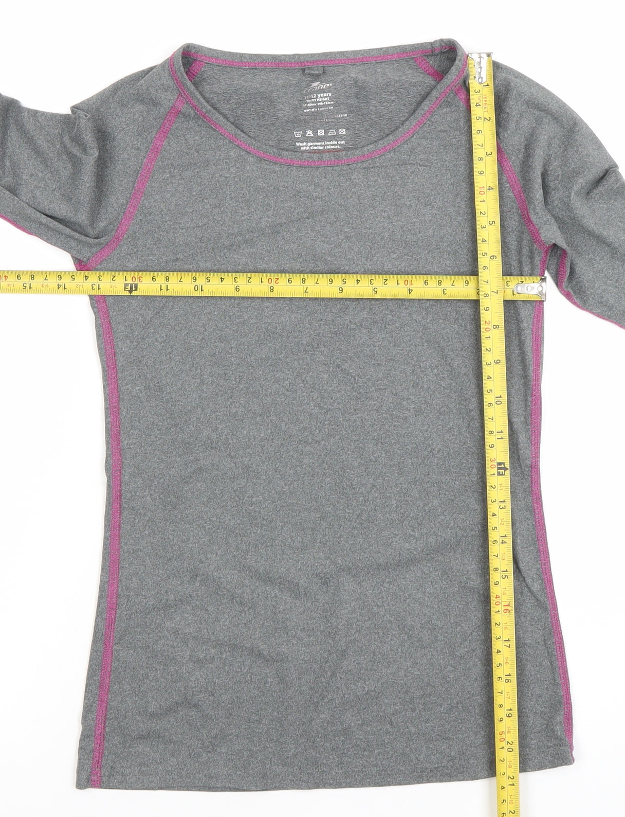 Girls UK Size 11-12 Years Crane Grey Basic T-Shirt