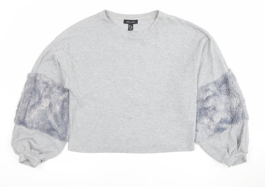 Womens UK Size S New Look Grey Pullover Sweatshirt