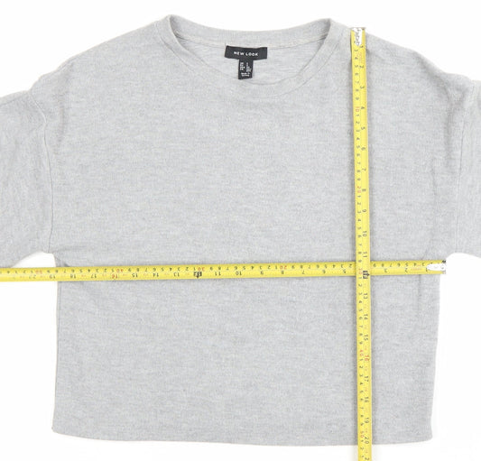 Womens UK Size S New Look Grey Pullover Sweatshirt