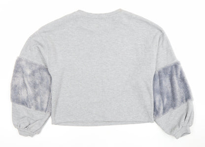 Womens UK Size S New Look Grey Pullover Sweatshirt