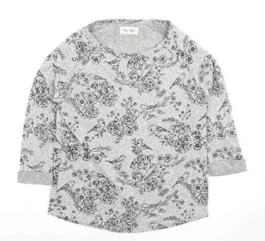 Womens UK Size 10 New Look Grey Pullover Jumper