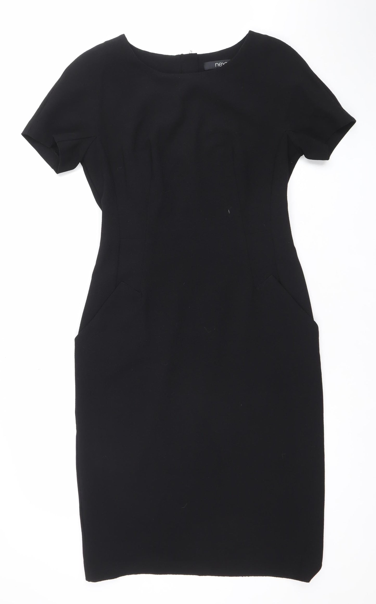 Next Women Black Size 10 Sheath Knee Length Work Dress