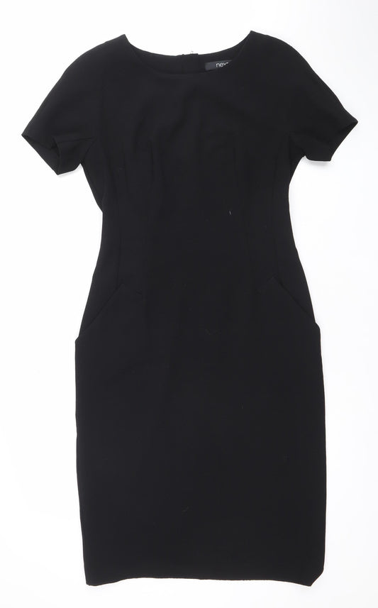Next Women Black Size 10 Sheath Knee Length Work Dress