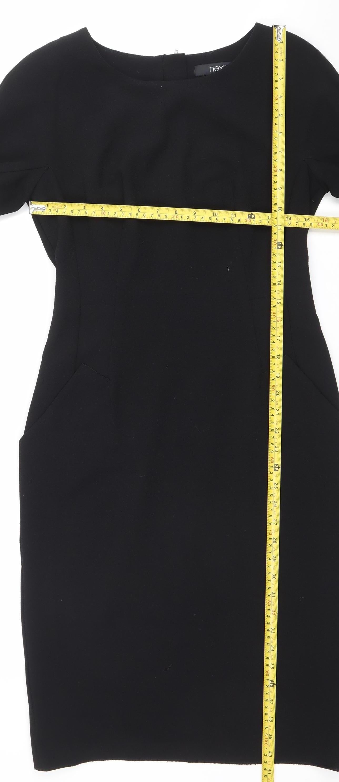 Next Women Black Size 10 Sheath Knee Length Work Dress