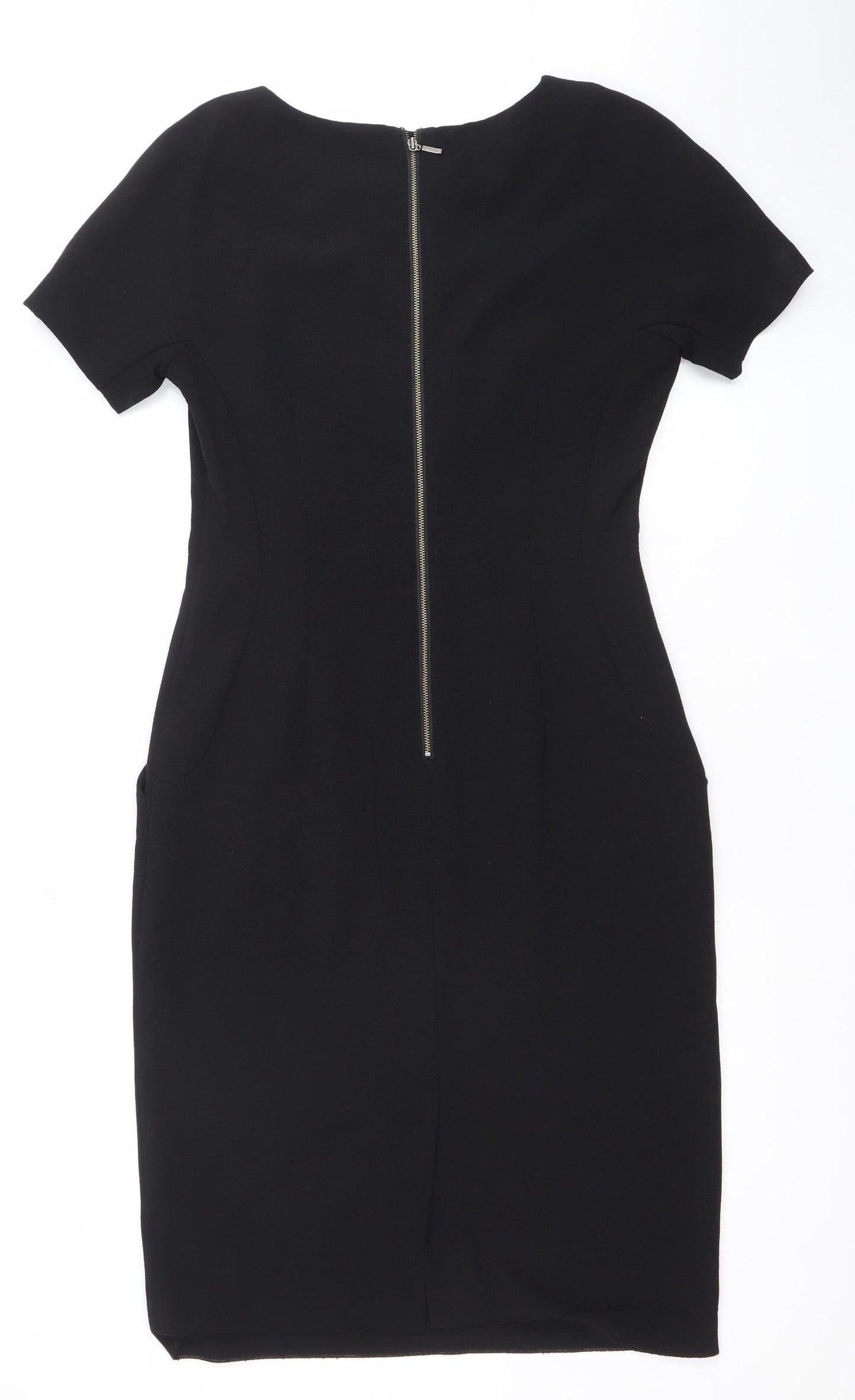 Next Women Black Size 10 Sheath Knee Length Work Dress