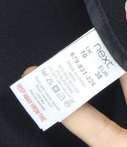 Next Women Black Size 10 Sheath Knee Length Work Dress