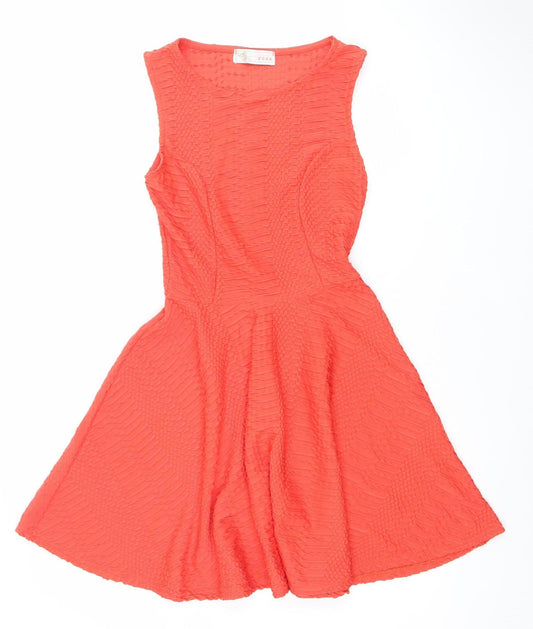Womens UK Size 10 Cameo Rose Fit & Flare Dress