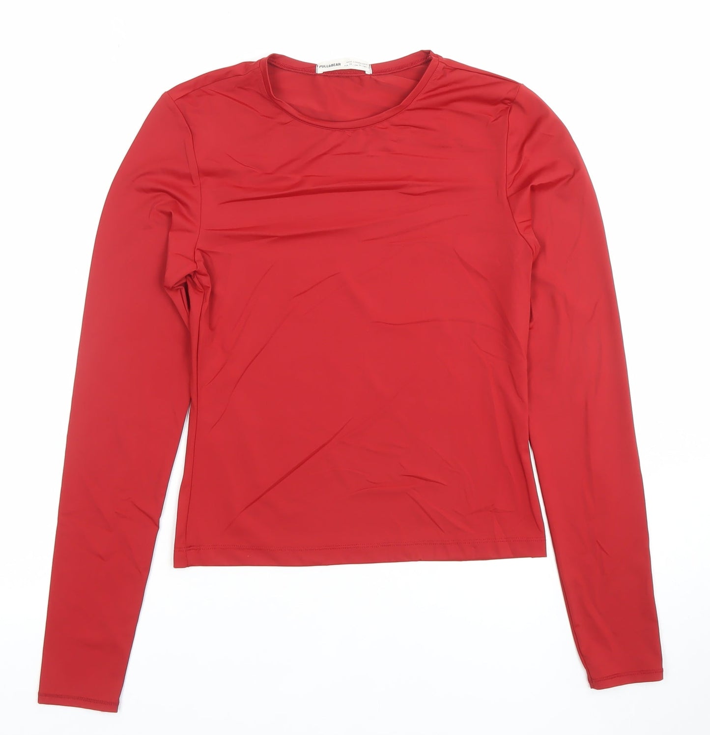 Womens UK Size M Pull&Bear Red Basic T-Shirt
