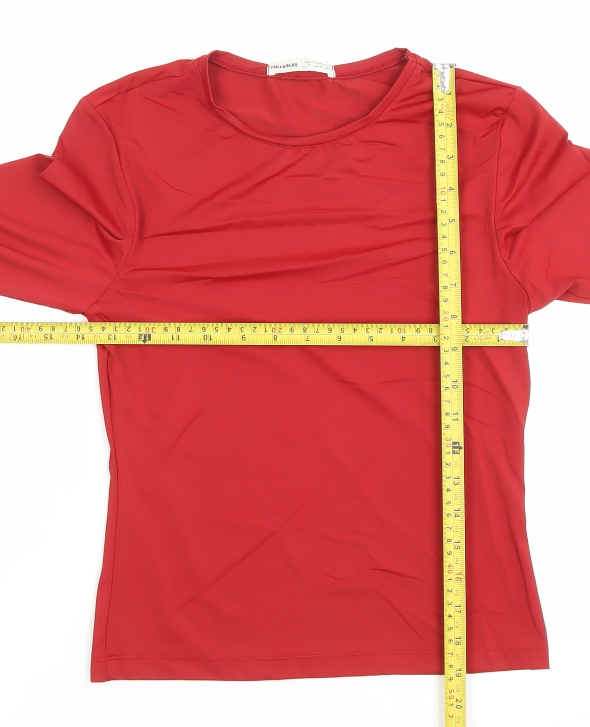 Womens UK Size M Pull&Bear Red Basic T-Shirt