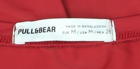 Womens UK Size M Pull&Bear Red Basic T-Shirt